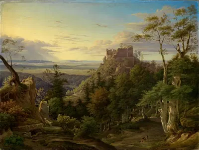Blick auf die Burg Alt-Eberstein by Carl Ludwig Frommel, 1832 — digital art print download