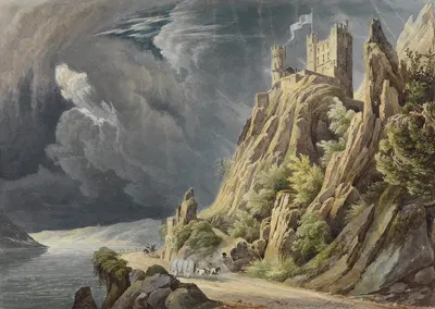 Burg Rheinstein bei Gewitter by Carl Ludwig Frommel, 1829-1832 — digital art print download