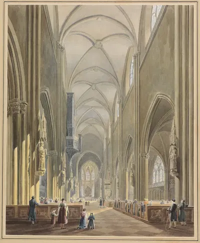 Das Innere des Münsters zu Freiburg by Carl Ludwig Frommel, 1825 — digital art print download