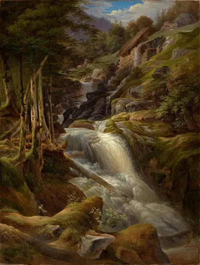 Der Triberger Wasserfall by Carl Ludwig Frommel, 1838 — digital art print download