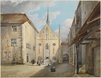 Hof des Klosters Lichtenthal bei Baden-Baden mit der Fürstenkapelle by Carl Ludwig Frommel — digital art print download