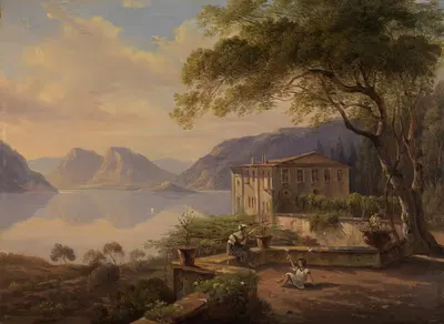 Villa Serbelloni am Comersee by Carl Ludwig Frommel, 1852 — digital art print download