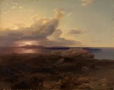 Die Insel Ägina mit den Ruinen des Hekatetempels by Carl Rottmann, 1845 — digital art print download