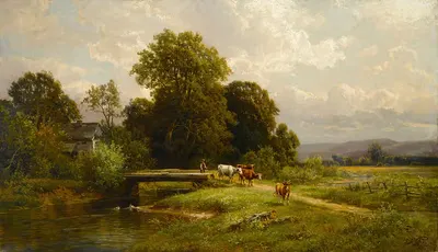 Погоня за скотом домой by Карл Уэбер, 1887 — digital art print download
