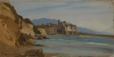 Итальянский городок у моря by Эдмунд Канольдт, 1880 — digital art print download