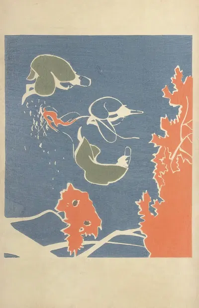 Ōyō Sketchbook (Ōyō manga) Pl.06 by Ogino Issui, 1903 — digital art print download