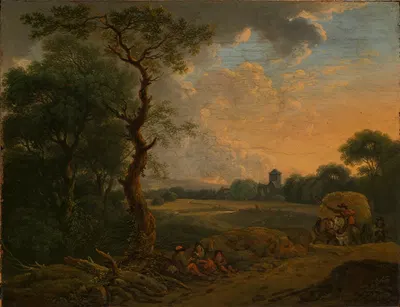 Abendlandschaft mit Heuwagen by Ferdinand Kobell, 1778 — digital art print download