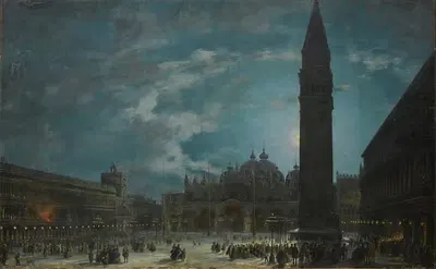 Площадь Сан-Марко, Венеция, в ранние часы последнего вечера карнавала, 1865 by Франческо Занин, 1865 — digital art print…