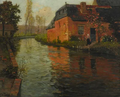 A view of the river La Varenne by Frits Thaulow, 1894 — digital art print download
