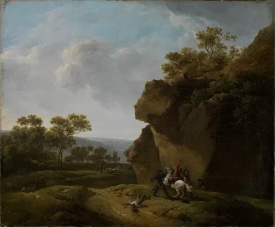 Пейзаж с налетом by Георг Фридрих Майер, 1765-1769 — digital art print download