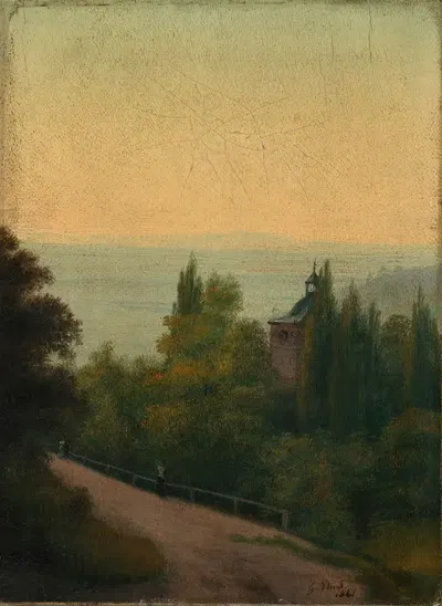 Вид на Гейдельбергский замок by Георг Филипп Шмитт, 1841 — digital art print download