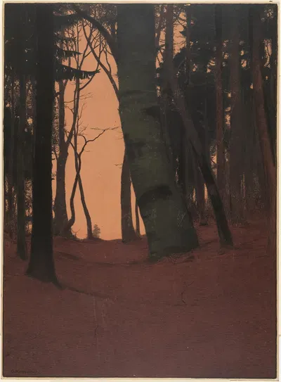 Abend im Wald by Густав Кампман — digital art print download