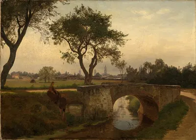 Blick auf Karlsruhe von Süden by Gustav Osterroht, 1869 — digital art print download