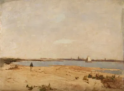 Blick auf Gorkum by Gustav Schönleber, 1876 — digital art print download