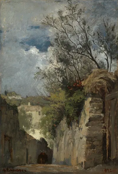 Salita in Genua by Gustav Schönleber, 1872 — digital art print download