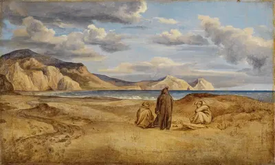 Морское побережье у мыса Орландо на Сицилии by Генрих Рейнхольд, 1820 — digital art print download