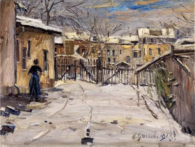 Hof im Schnee by Hermann Goebel, 1913 — digital art print download