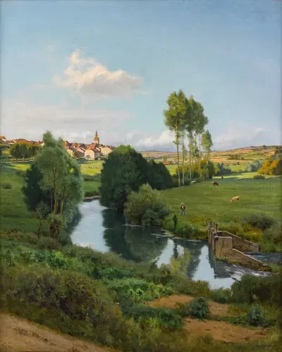 Сона у подножия Лиронкурта, Вогезы by Жан Фердинанд Мончаблон — digital art print download