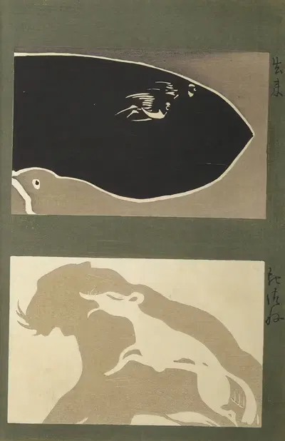 Ōyō Sketchbook (Ōyō manga) Pl.58 by Ogino Issui, 1903 — digital art print download