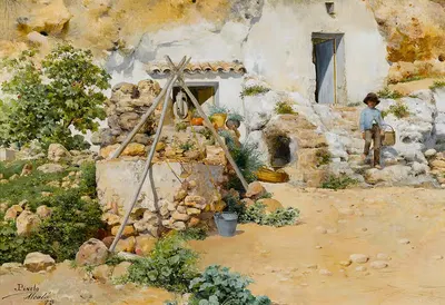 Молодой мальчик у колодца by Хосе Пинело Ллюль, 1893 — digital art print download