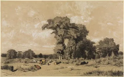 Weidelandschaft im Limousin by Jules Dupré, 1834 — digital art print download