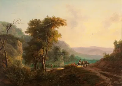 Travellers on a Country Path by Julius Schoppe — digital art print download