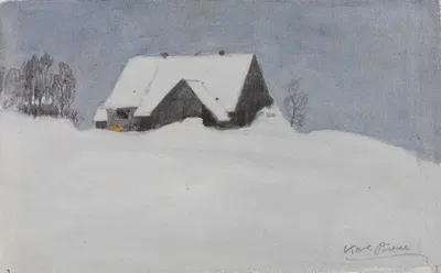Зимний пейзаж by Карл Бизе — digital art print download
