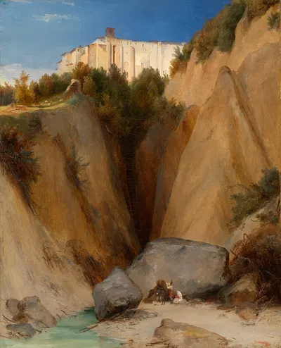 Blick auf das Kloster Santa Scolastica bei Subiaco by Carl Blechen, 1832 — digital art print download