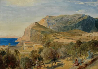Blick auf den Monte Castiglione in Capri by Carl Blechen, 1829 — digital art print download