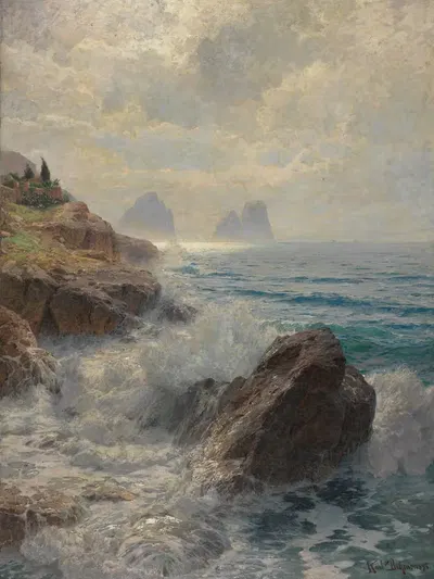 Утреннее настроение на пляже Капри by Карл Теодор Бёме, 1893 — digital art print download