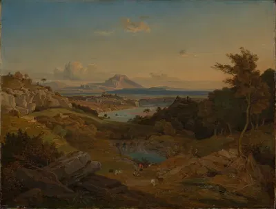 Далматинский прибрежный пейзаж by Леопольд Роттман, 1837 — digital art print download