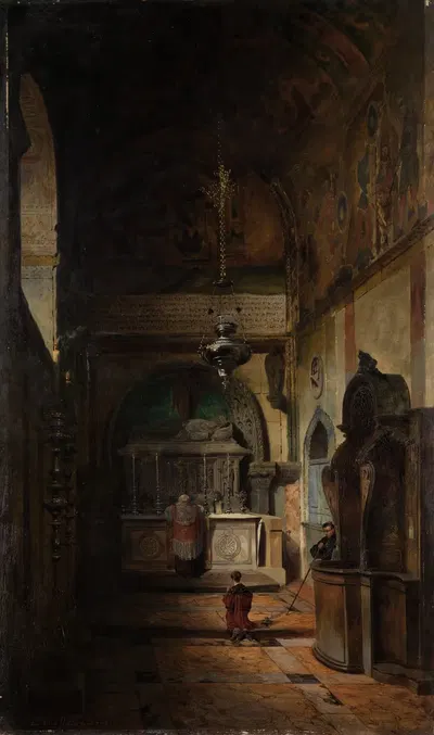 Blick in die Kapelle Sant Isidro in Venedig by Ludwig Dittweiler, 1879 — digital art print download