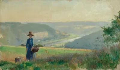 Вид в Эльбскую долину у Кёнигштайна by Людвиг фон Хофман, 1891 — digital art print download