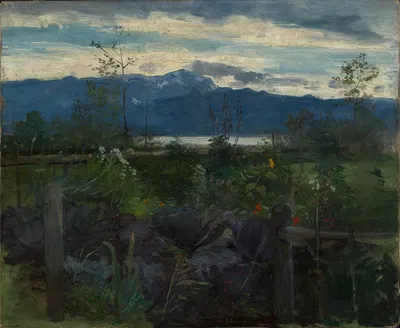 Садик у озера by Людвиг фон Лёфтц, 1898 — digital art print download