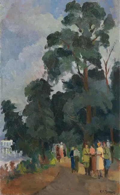 У пруда by Николай Михайлович Григорьев, 1936 — digital art print download