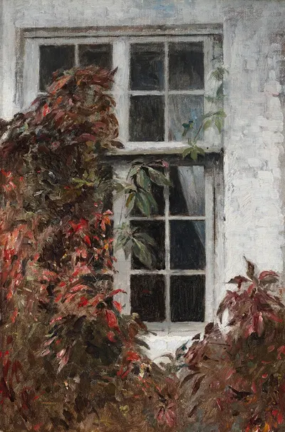 Virginia creeper about a window at Liselund by Peter Ilsted — digital art print download