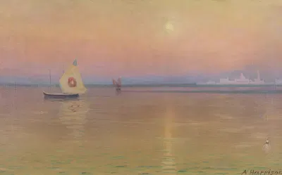 Брагоццо в спокойных водах, Венеция by Томас Александр Харрисон — digital art print download