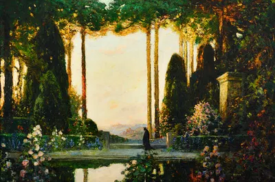 An enchanted garden by Thomas Edwin Mostyn, 1923 — digital art print download