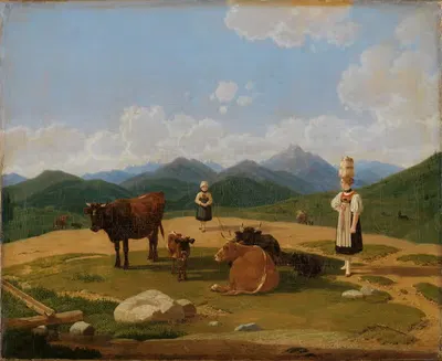 Auf der Alm by Wilhelm von Kobell, 1829 — digital art print download