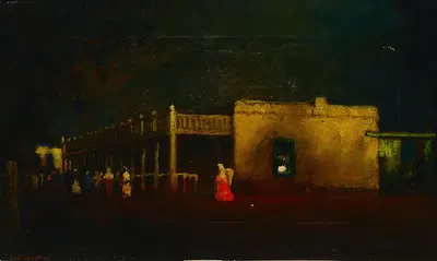 Вид на фигуры на улице у усадьбы by Уилл Спаркс — digital art print download
