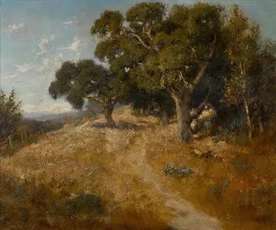Path through California oaks by William Keith, 1889 — digital art print download