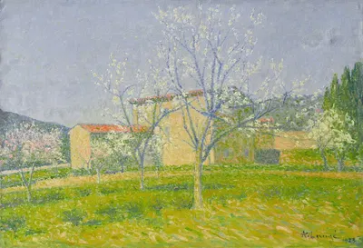 Цветущий сад в Алет-ле-Бен (Од) by Ахилле Ложе, 1923 — digital art print download