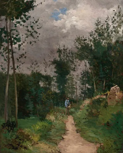 Garde-champêtre dans la forêt de Fontainebleau by Alfred Sisley — digital art print download