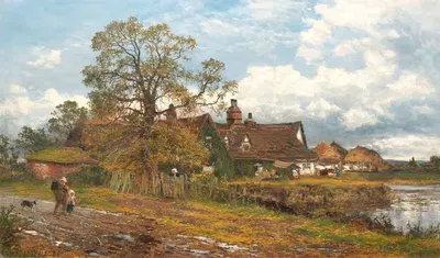 Старая ферма в Уорчестере, октябрьский день после дождя by Бенджамин Уильямс Лидер, 1888 — digital art print download
