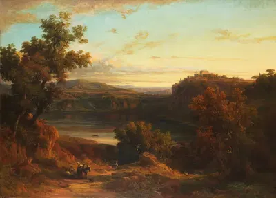 Вид на озеро Неми by Франц Кнебель, 1862 — digital art print download