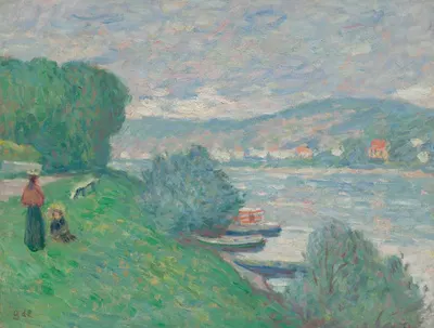 Берег Сены в Мёлане by Жорж д'Эспаньят, 1898-1899 — digital art print download