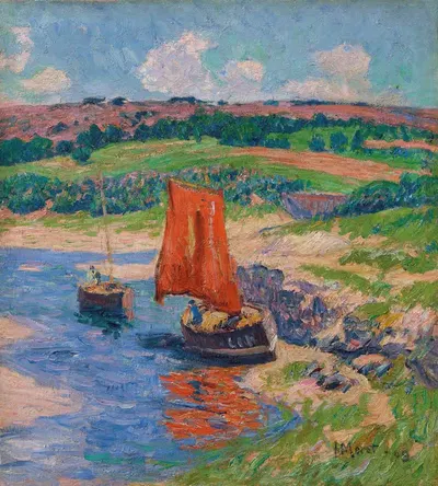 Красный парус by Генри Морет, 1909 — digital art print download