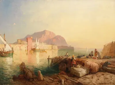 Бухта Палермо by Джеймс Бейкер Пайн, 1863 — digital art print download