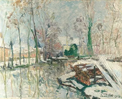 Берега Булона зимой, Гэ-дю-Луар, Луар и Шер by Максим Мофра, 1918 — digital art print download