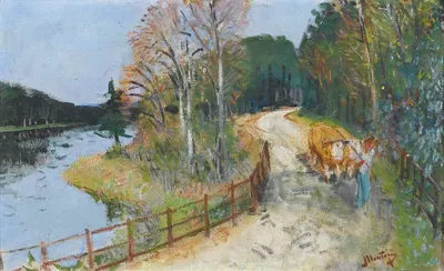 Attelage de Boeufs sur les Bords du Loing by Pierre-Eugène Montézin — digital art print download
